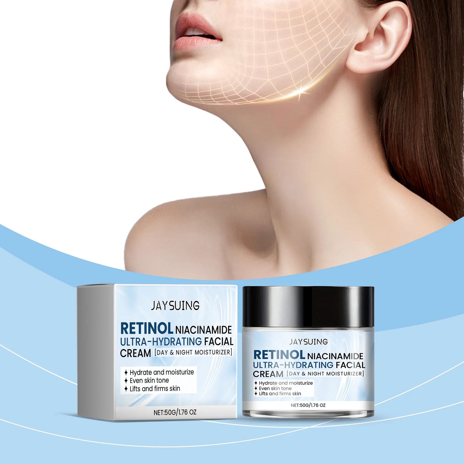 Nicotinamide Brightening Face Cream Deep Nourishment Keep Hydration Reduce Fine Lines Enhance Glossiness Firming Facial Lotion