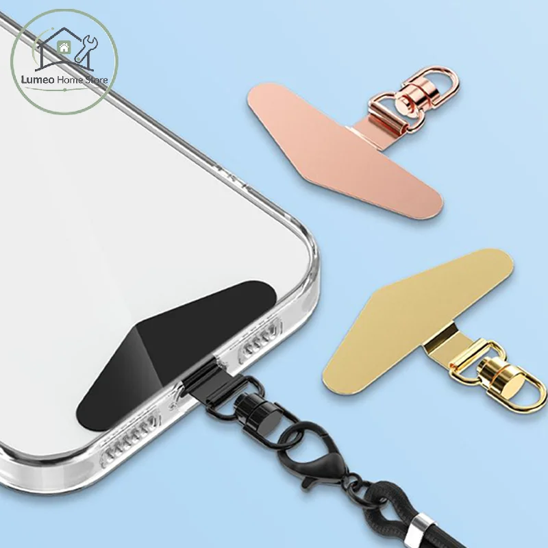 Steel Phone Lanyard Gasket Patch Anti-lost Anti Fall Mobile Phone Rope Card Metal Clip Strap Hang Cord Tab Accessories