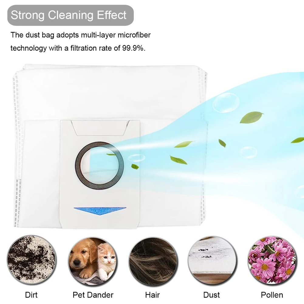 ABNM Replacement Dust Bags Compatible For Ecovacs DEEBOT X1 Omni/Turbo Robot Vacuum Cleaner Accessories Vacuum Bags