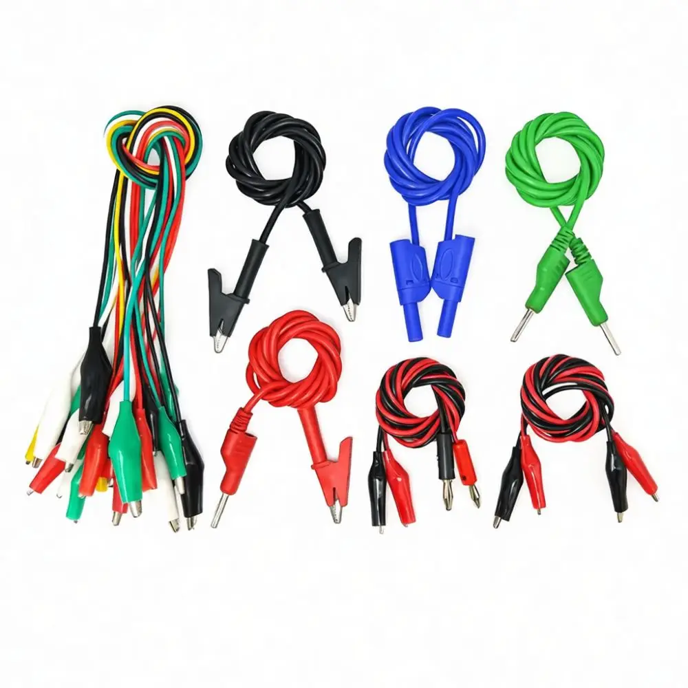 Alligator Clamp Electrical Cable Double Ended Battery Connector Professional Testing Wire Industrial Measuring Probe Repair Kit