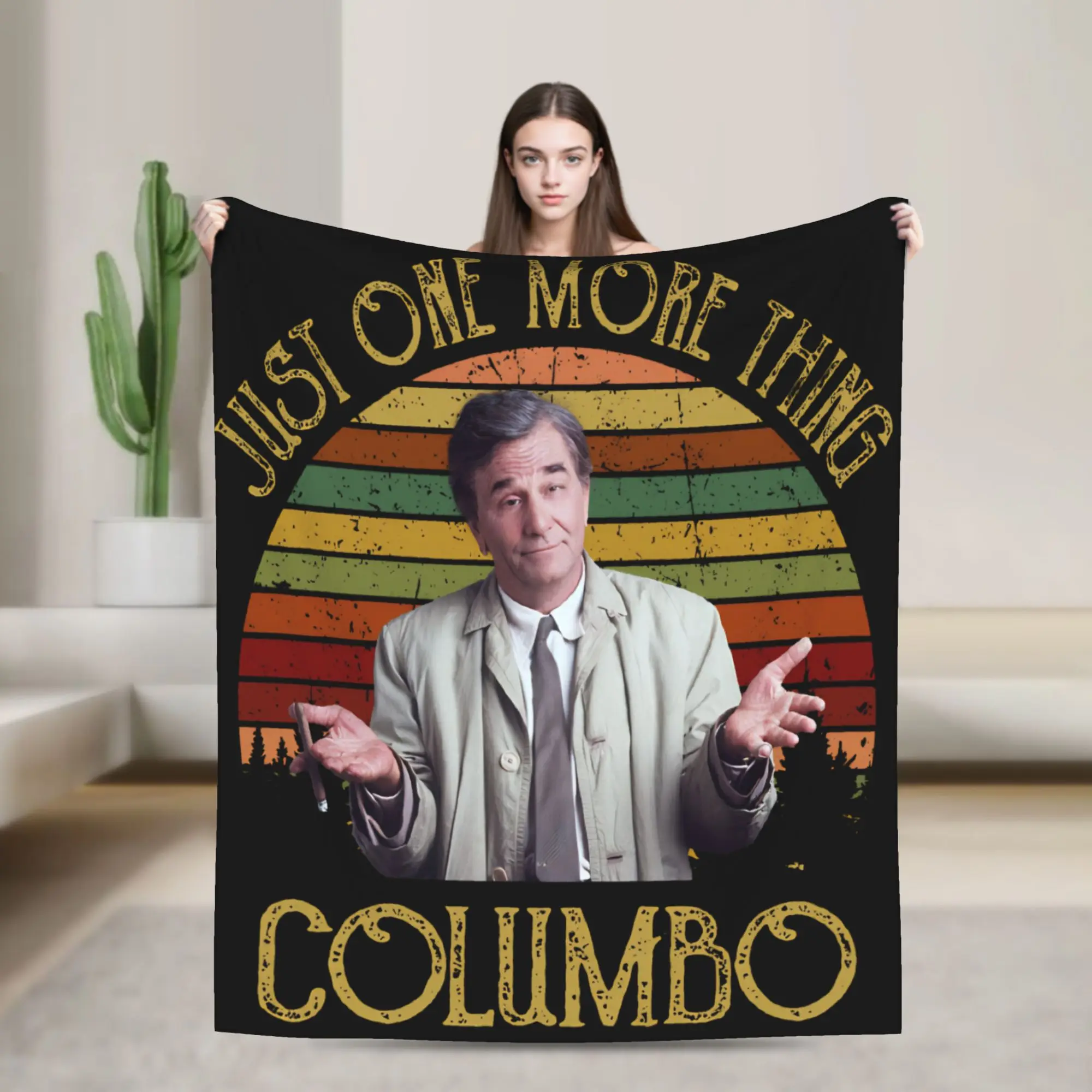 Soft Comfy Throw Blanket Plane Travel Just One More Thing Columbo Blanket  Flannel Bedspread For Sofa Home Funny Sofa Bed Cover