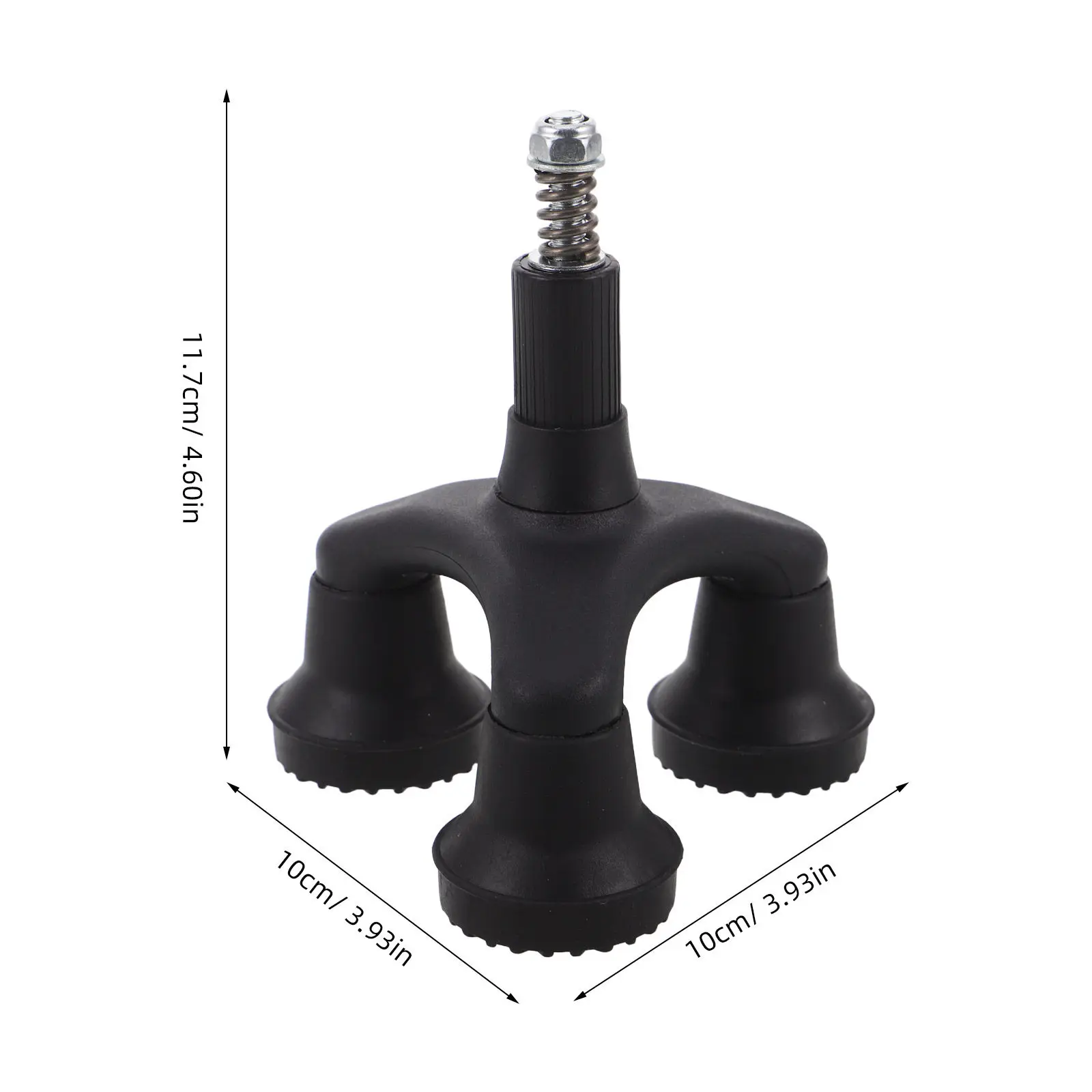 Three Point Walking Cane Tip Replacement Plastic Tripod Base Shock Absorbing Non Slip Cane Foot for Seniors Indoor Outdoor Use