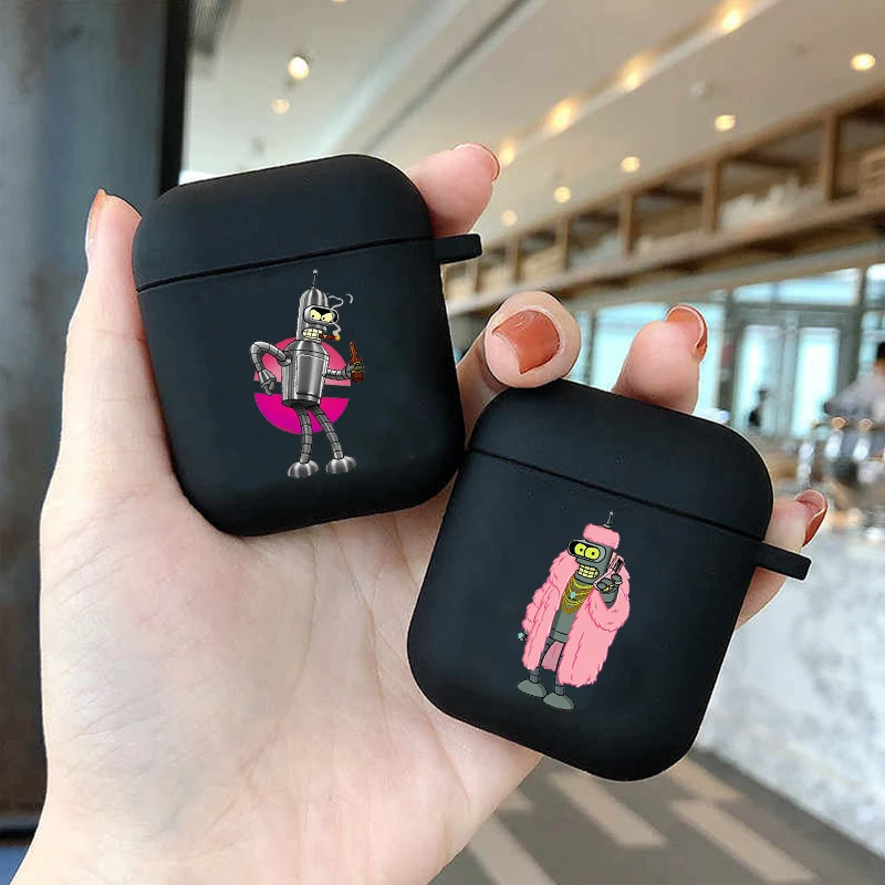 Fashion Cute Futuramas for kid Soft silicone TPU Case For AirPods Pro 1 2 3 Black Silicone Wireless Bluetooth Earphone Box Cover