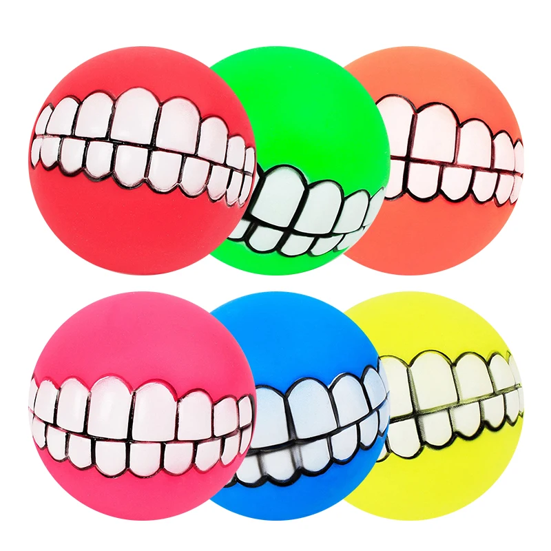 Pet Dog Puppy Ball Teeth Silicon Chew Toys Sound Novelty Playing Funny Toys Dog Accessories Dog Toys For Large Dogs Игрушки view 4