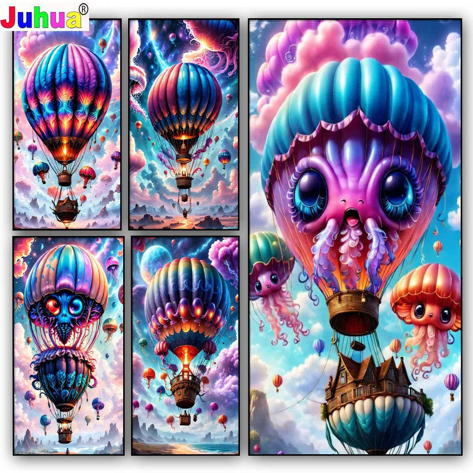 diamond art Hot Air Balloon diamond painting new 2024 Diy Jewelry cross stitch 5d diamond mosaic Fantasy Landscape Home Decor