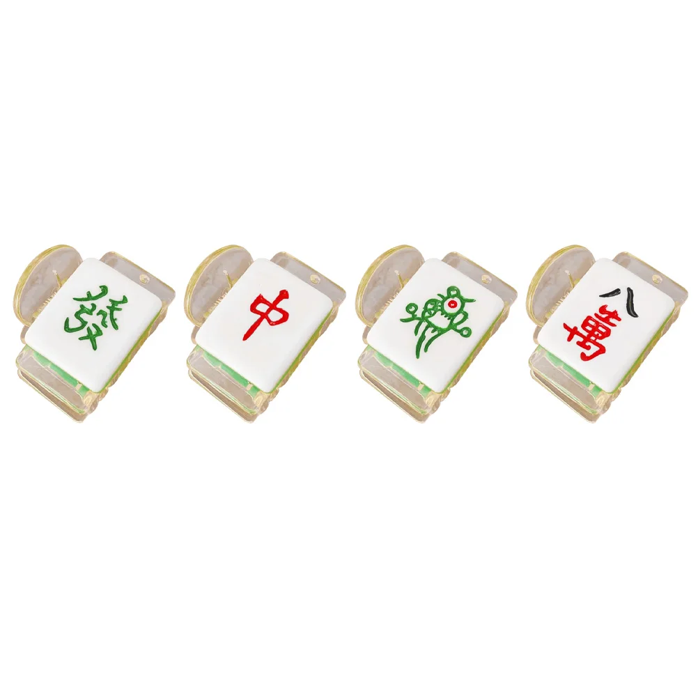 

4pcs Mahjong Shaped Hairpins Funny Hair Claw Clamps Mini Hair Clips Lovely Headdress Durable Creative Decorative Unique Chic For