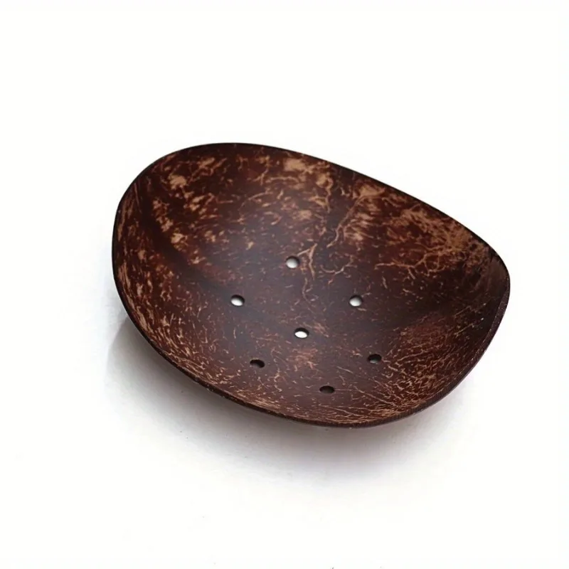 1PC Country Style Coconut Shell Bowl with Hole Soap Box Storage DIY Material Candy Dessert Bowl Coconut Tray Creative Ornaments