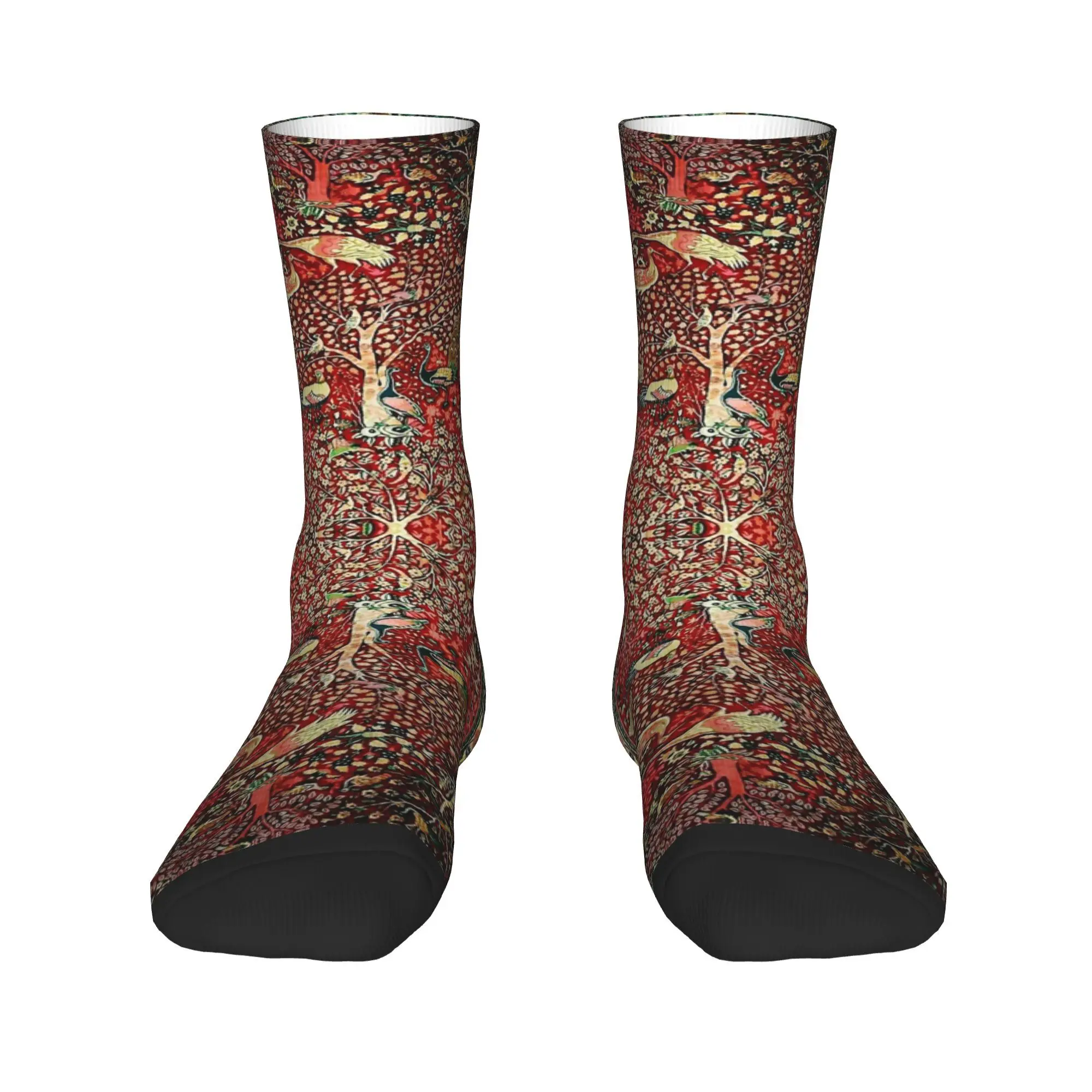 Antique Persian Rug Bird Tree Flowers Ca Socks Harajuku Sweat Absorbing Stockings All Season Long Socks for Unisex