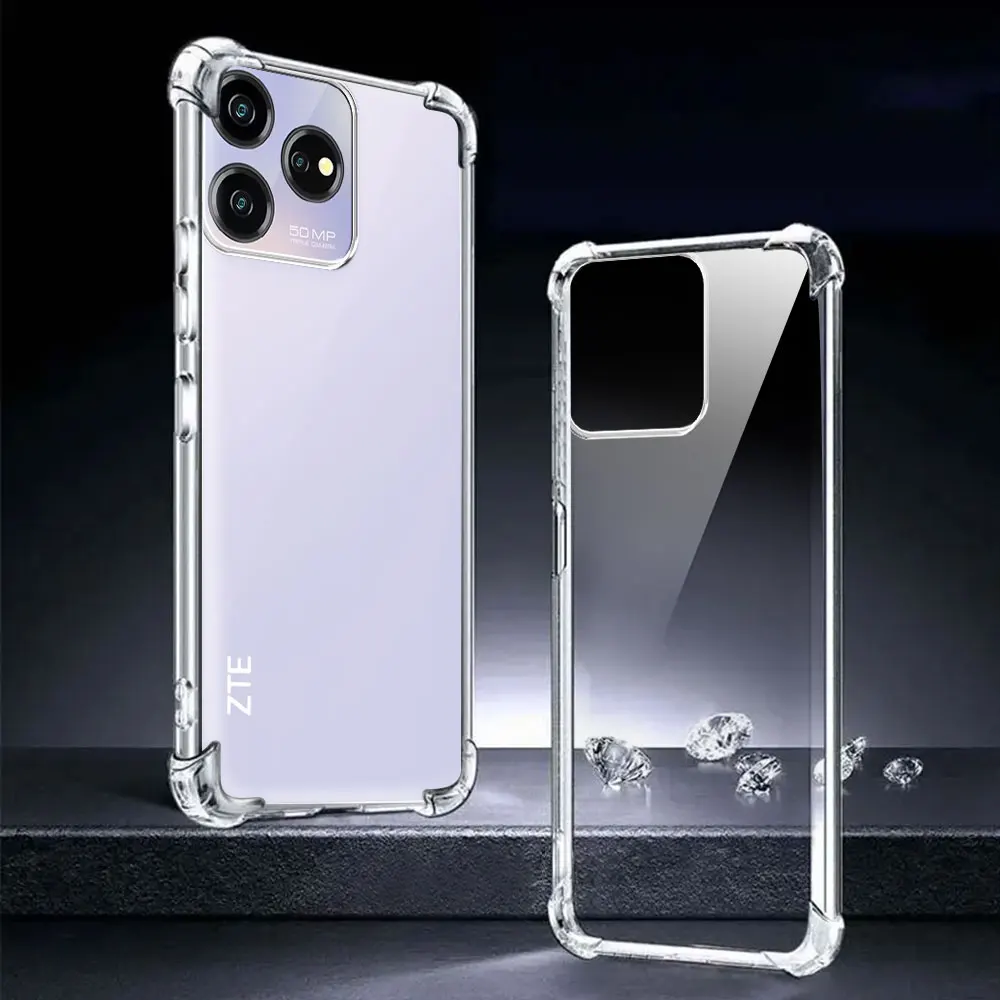 For ZTE Blade V50 Design 4G Smart Shockproof Airbag Phone Case For ZTE Axon 50 Lite Transparent Soft Silicone Back Cover Fundas