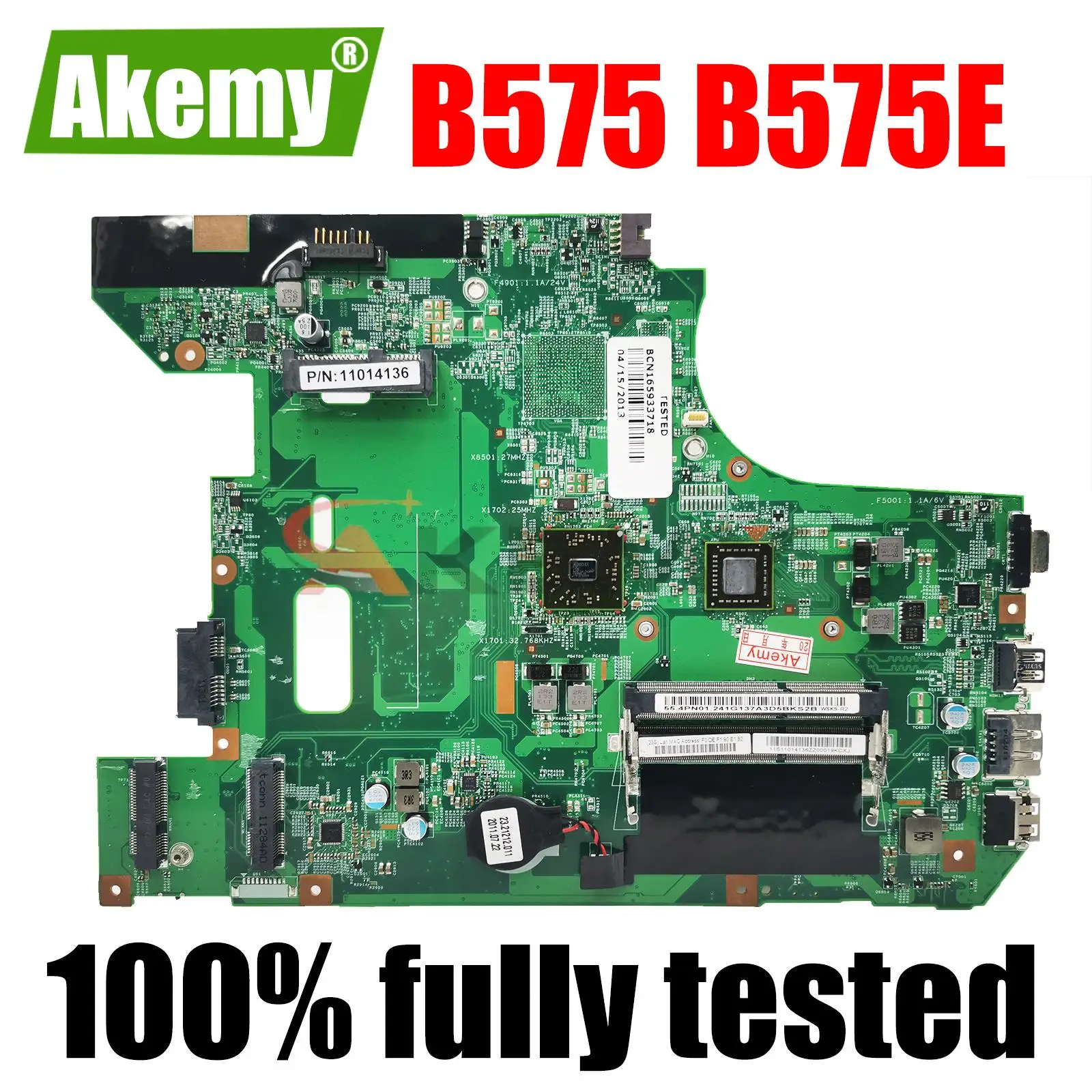 

Материнская плата 48.4VV01.011 для ноутбука Lenovo ideapad B575 B575E, материнская плата DDR3 с процессором AMD 100%, полностью протестирована