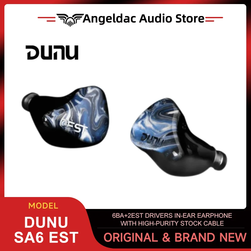 DUNU SA6 EST / SA6EST 6BA+2EST Drivers In-Ear Earphone With High-Purity Stock Cable