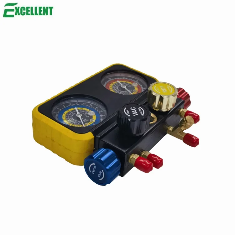 High Quality Car Auto A/C Diagnostic 4 Way Manifold Gauge Set For R404A R1234yf HVAC