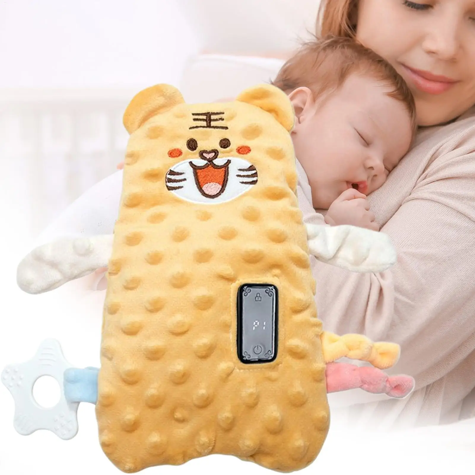 Chupete para bebé, chupete vibratorio para dormir con dibujos animados para niños pequeños, modos de vibración ajustables, muñeco de peluche para niñas pequeñas sensoriales