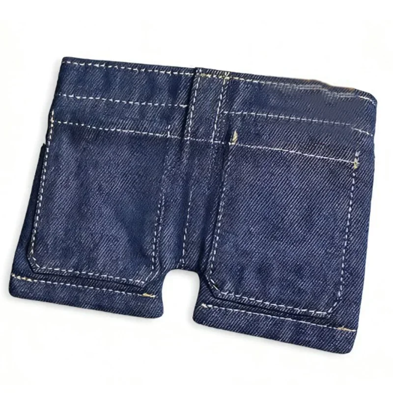 Foldable retro jeans shaped coin purse, small card holder, portable mini creative jeans wallet