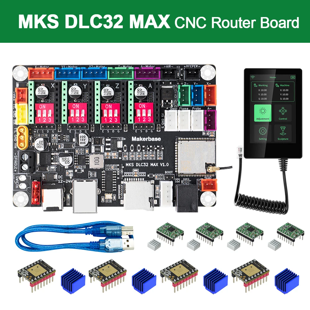 Makerbase MKS DLC32 MAX CNC Router Board Laser Engraving Machine 4 Axis Controller Woodwork Laser Engraver Motherboard TMC2209