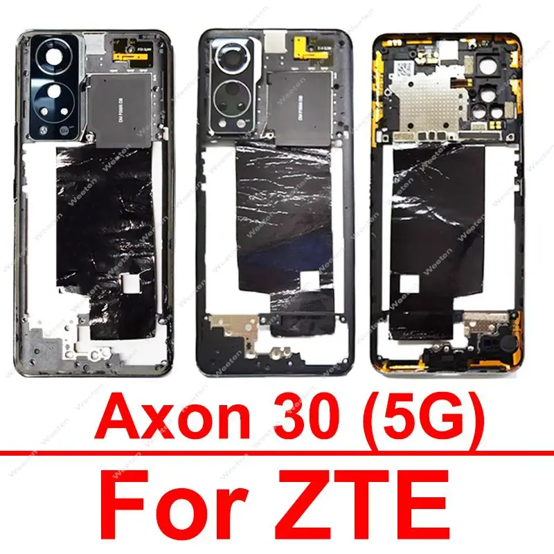 

Middle Frame Bezel Plate For ZTE Axon 30 5G A2322, A2322G Middle Housing Frame Holder with Camera Lens Frame Side Buttons Parts