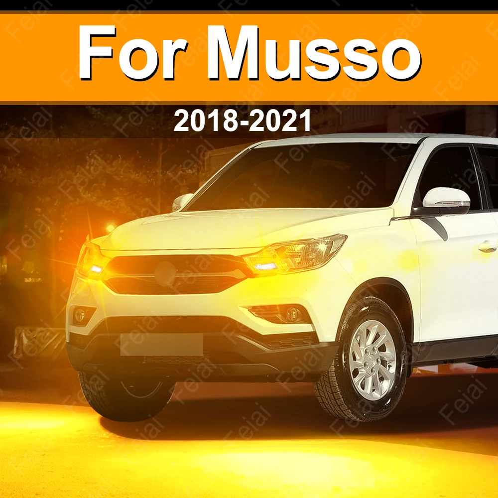 Turn Signal LED Lights For SsangYong Musso QK 2018 2019 2020 2021 Musso Accessories Indicator Light Bulb Amber Turn Signals Lamp