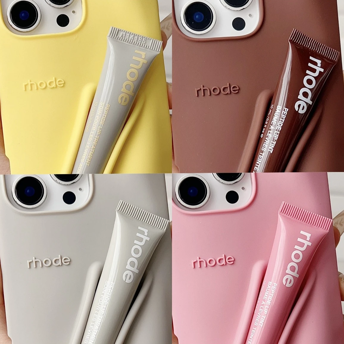 Funda de teléfono para iPhone 12, 13, 14, 15 16 Pro Max Plus 17 Air, soporte de brillo de labios portátil, lápiz labial de silicona, cubierta de parachoques suave, esmalte de labios