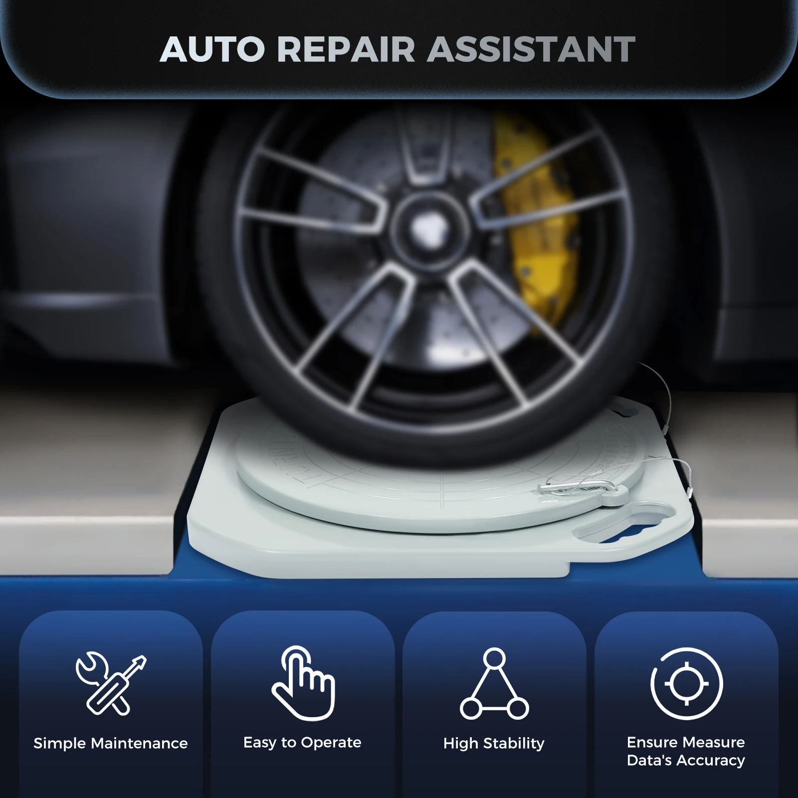 1 Paar Achsverstellplatten 360 ° Drehbare Drehtische mit 4-Rad-Ausrichtung für 3-Tonnen-Lasten zur Frontend-Wartung von PKW und LKW – Detail 6