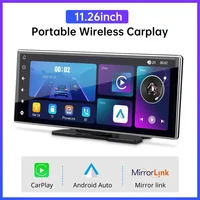 Reproductor de vídeo multimedia con pantalla táctil IPS de 10,26 y 11,26 pulgadas, cámara de salpicadero portátil con diseño inalámbrico de doble lente CarPlay/Android Auto.