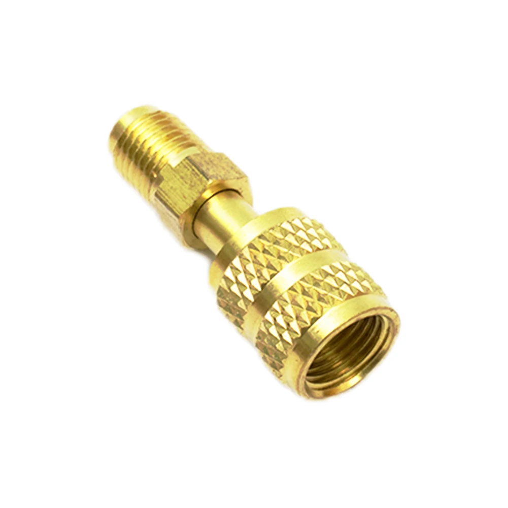 2Pcs R410A AC Adapter SAE External Thread 1/4 R410A Refrigeration Charging Adapter Brass 5/16 SAE 1/4 SAE Male Car Accessories