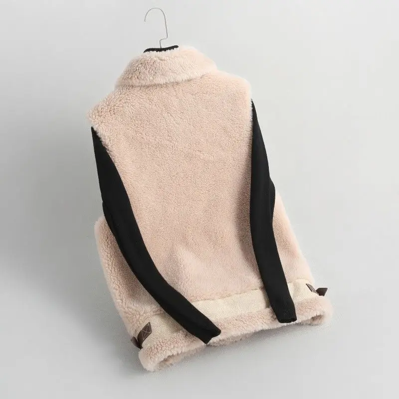 Women's Lambswool Fur One Vests, Loose Waistcoat, Warm Vest, Outside Wear, Fashion, Autumn, Winter, New, 2023