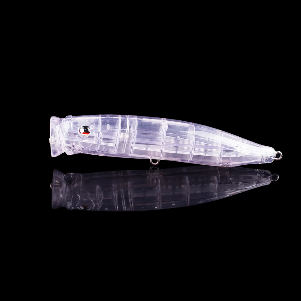 hanlin-unpainted-topwater-iscas-de-pesca-corpo-transparente-iscas-plasticas-duras-espacos-em-branco-popper-grande-combater-diy-155mm-53g-2-pcs-5pcs