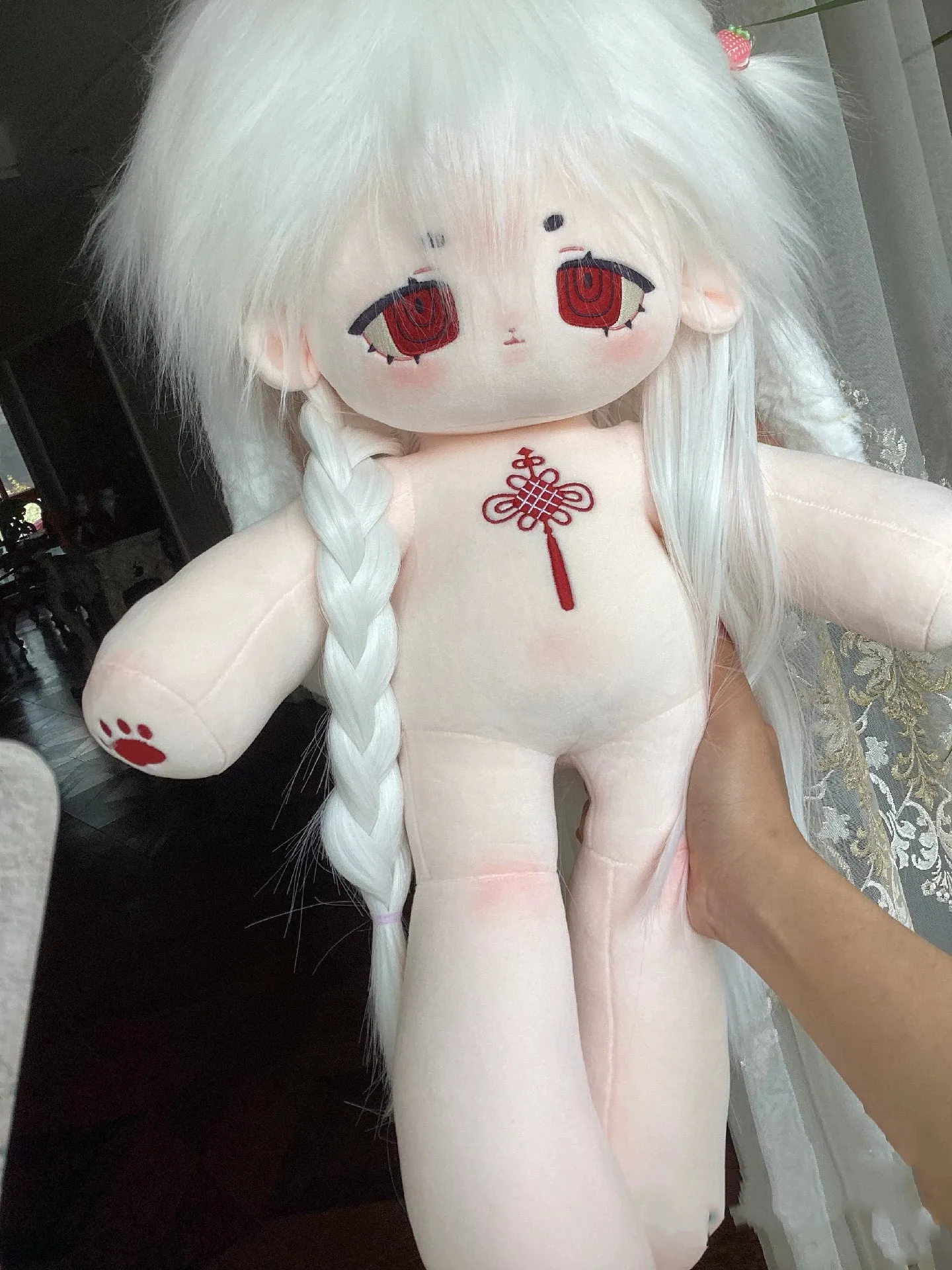 White Hair Zhu Jie Elf Angel Princess Monster Stuffed 60cm Cute Plushie Cotton Plush Doll Body Anime Figure Toy For Kids Gifts