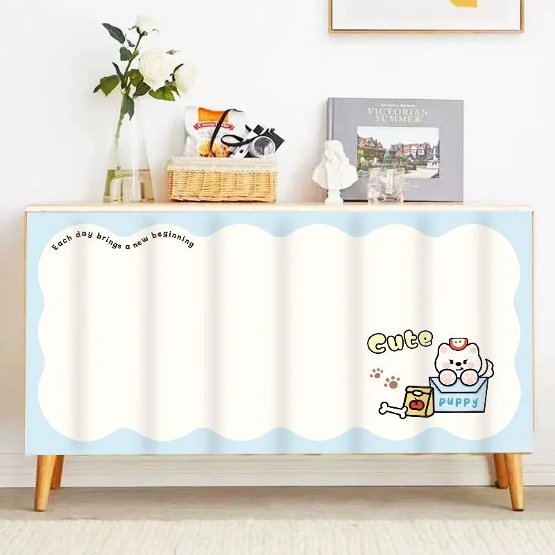 VIKAMA Color Block Minimalist Cabinet Curtain, Dustproof Wardrobe Door Curtain for Closet Cupboard Bookcase Decor