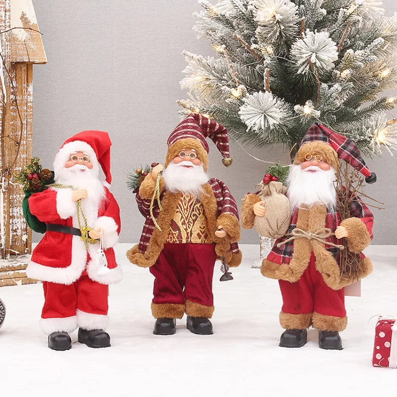 

32cm Santa Claus Decoration Ornament Standing Posture Santa Claus Figurine Christmas Decoration Pendant