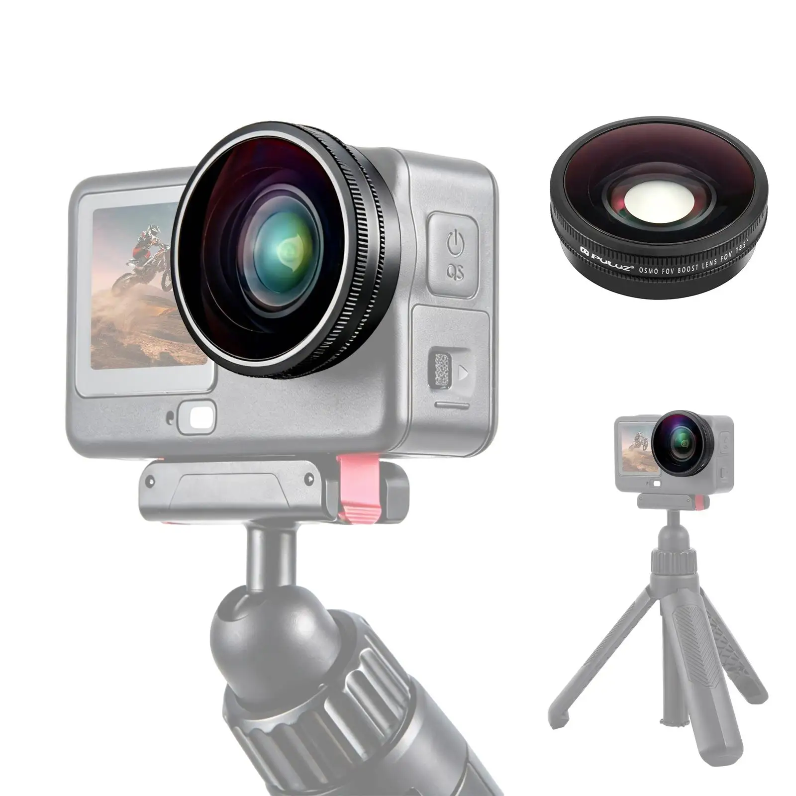 PULUZ FOV Boost Lens 185 Degree Wide Angle Lens For DJI Osmo Action 6