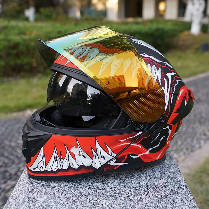 

Flip-Up Motorcycle Helmet, Full-Face Flip-Up Helmet, Abs Material