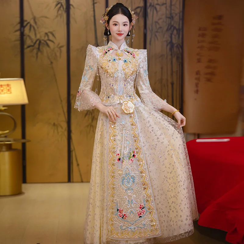

Light colored Xiuhe Wedding Dress 2025 New Bridal Dress Wedding Dress Chinese Bridal Dress
