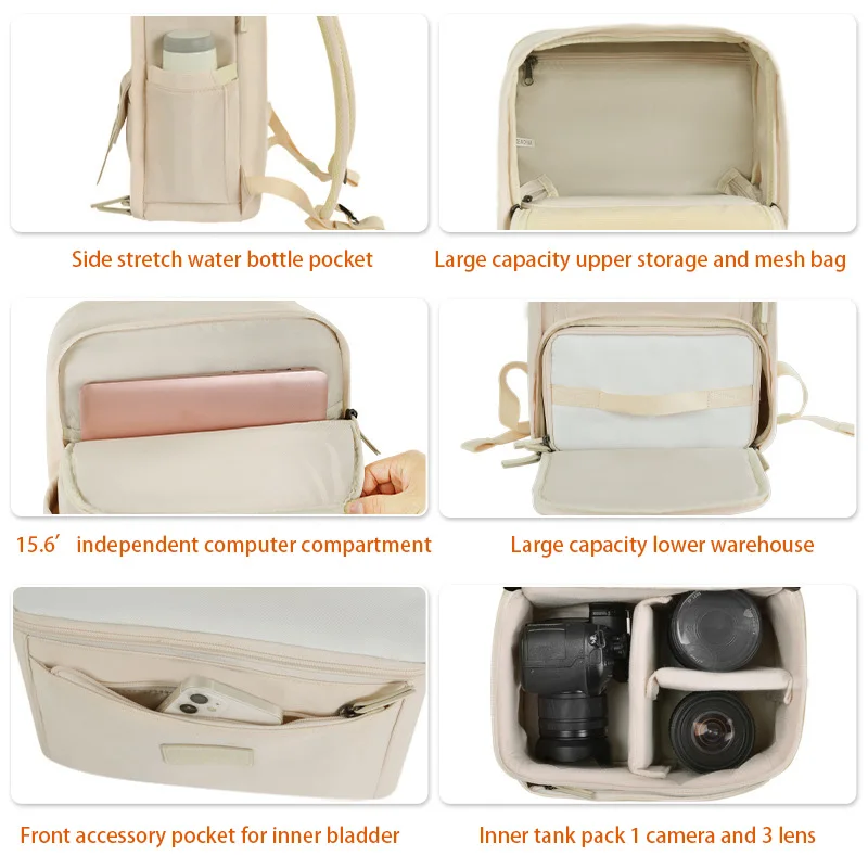 Waterproof Photography Backpacks Nylon Multi-function Camera Bag for Cannon Nikon Digital DSLR SLR Camera Lens Laptop Bags