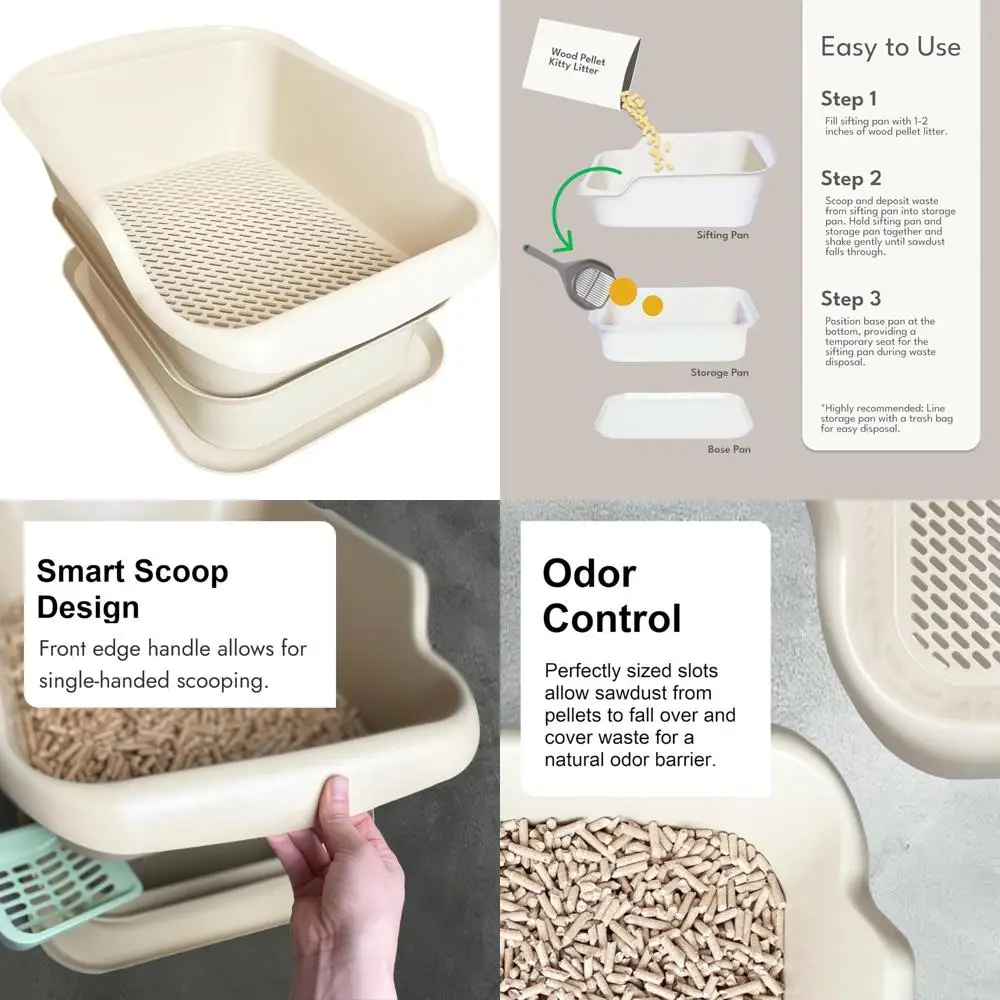 Caixa de areia de peneiração de armazenamento de resíduos extragrande de 7 dias com peneira para pellets de pinho gerenciamento de resíduos de gatos