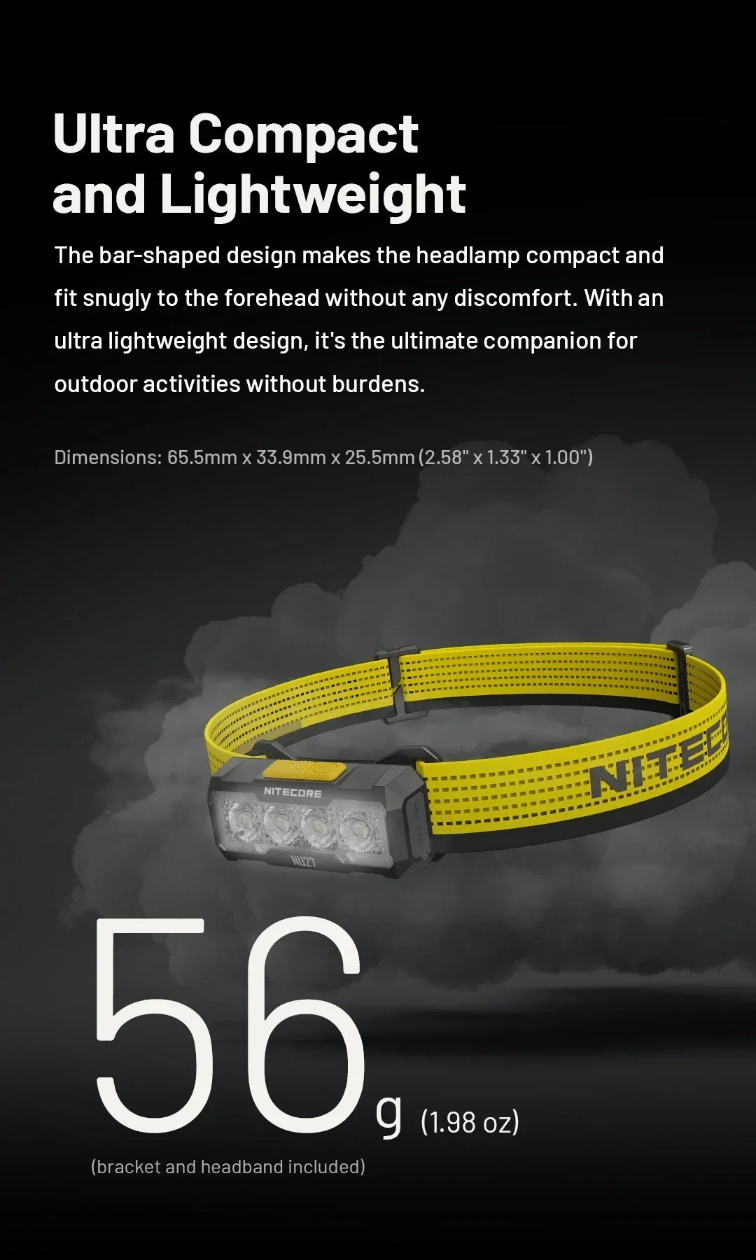 NITECORE NU27 Headlamp 600 Lm Running LED Headlight Working Head Lamp Hiking Lantern Flashlight Outdoor Waterproof Headlamp