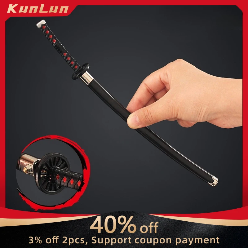 26CM Dämon Slayer Japanische Anime Peripheriegeräte Kamado Tanjirou Schwert Metall Handwerk Modell Sammeln Schreibtisch Ornamente Geschenke Junge Spielzeug