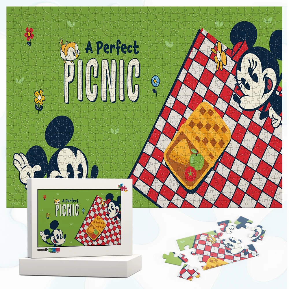 

Mickey and Minnie's Picnic DIY Jigsaw Puzzles Disney Cartoon Runaway Railway Inspired Unique Design Games and Puzzles for Adults