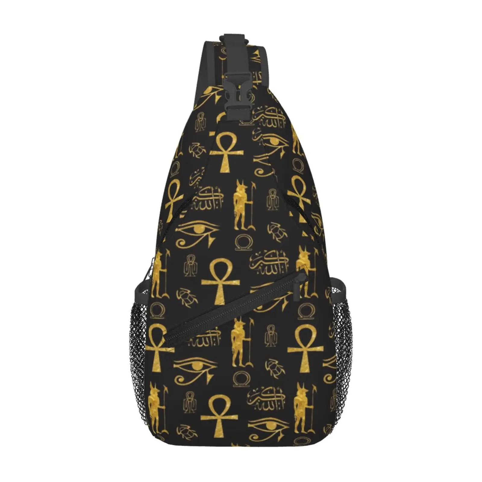 

Ancient Egyptian Image Symbol Sling Bag Men Women Chest Bag Car Shoulder Backpack Daypack for Hiking Outdoor Sports Bag