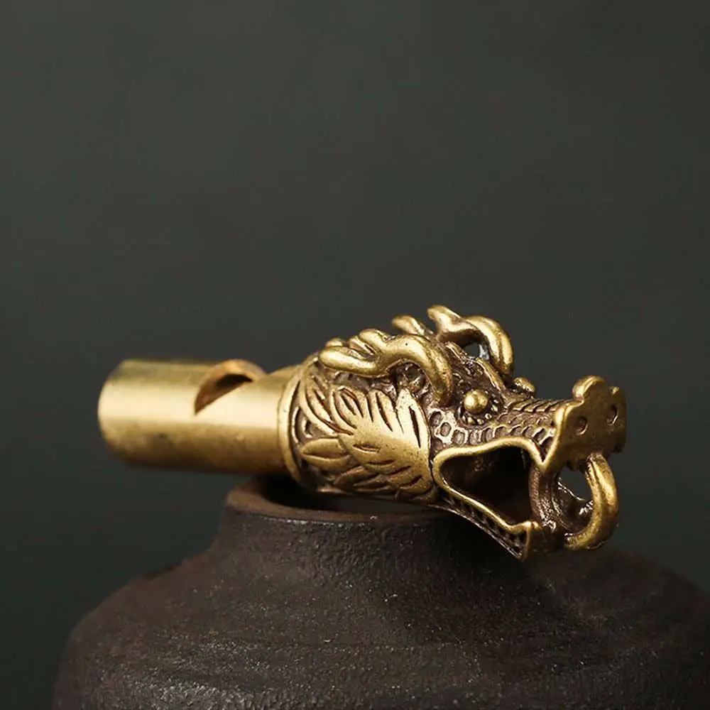 Charm Portable Dragon Head Emergency Keychain Outdoor Whistle Car Pendants Outdoor Survival Tools Keys Chain