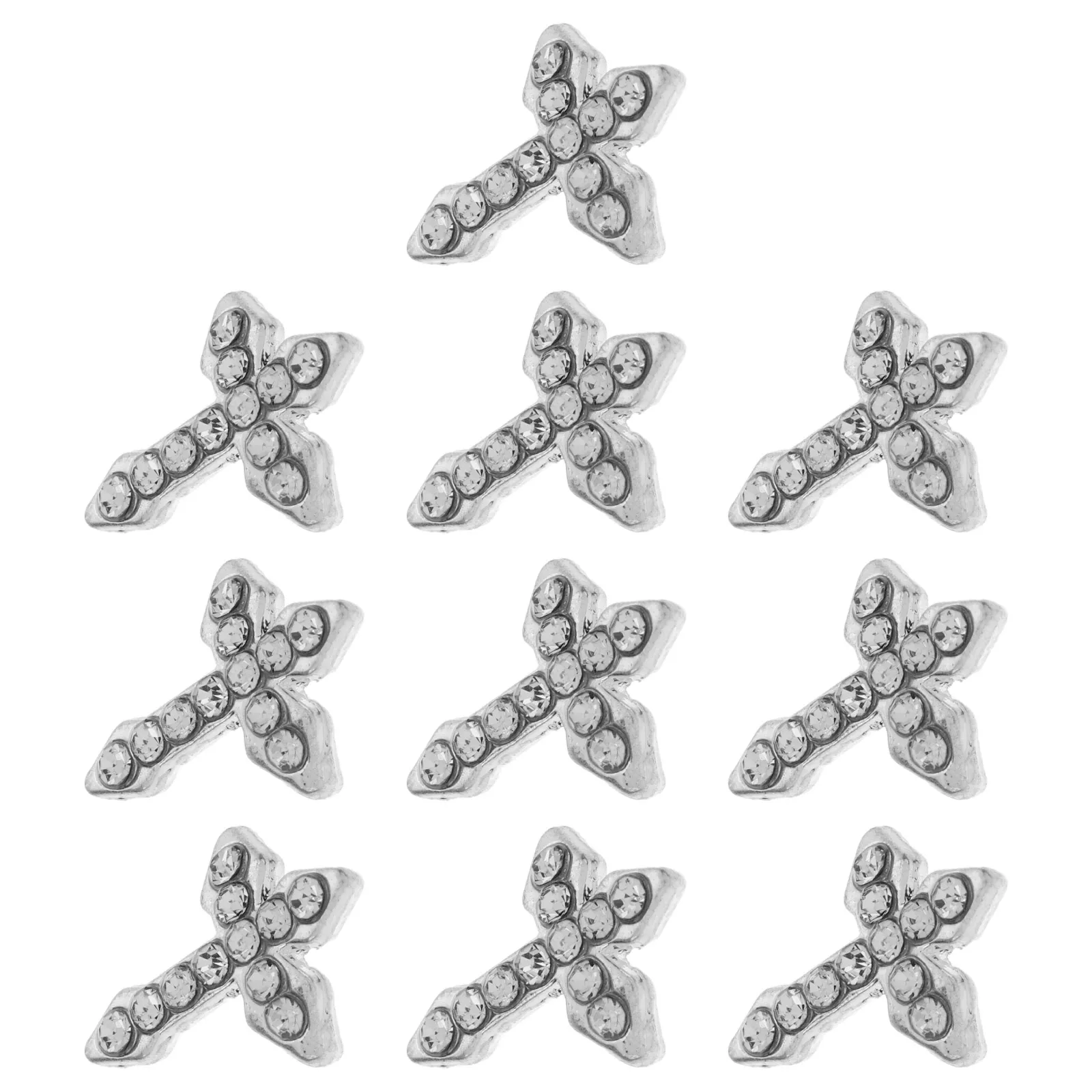10 قطعة مسمار الصليب السحر لامعة سبائك صغيرة الاكريليك دائم DIY بها بنفسك مسمار الفن مانيكير زينة اكسسوارات سحر للأظافر