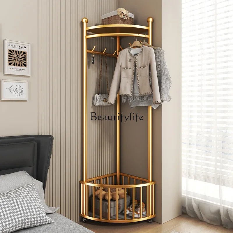 Corner coat rack Floor-to-ceiling multi-functional household light luxury drying rack Simple