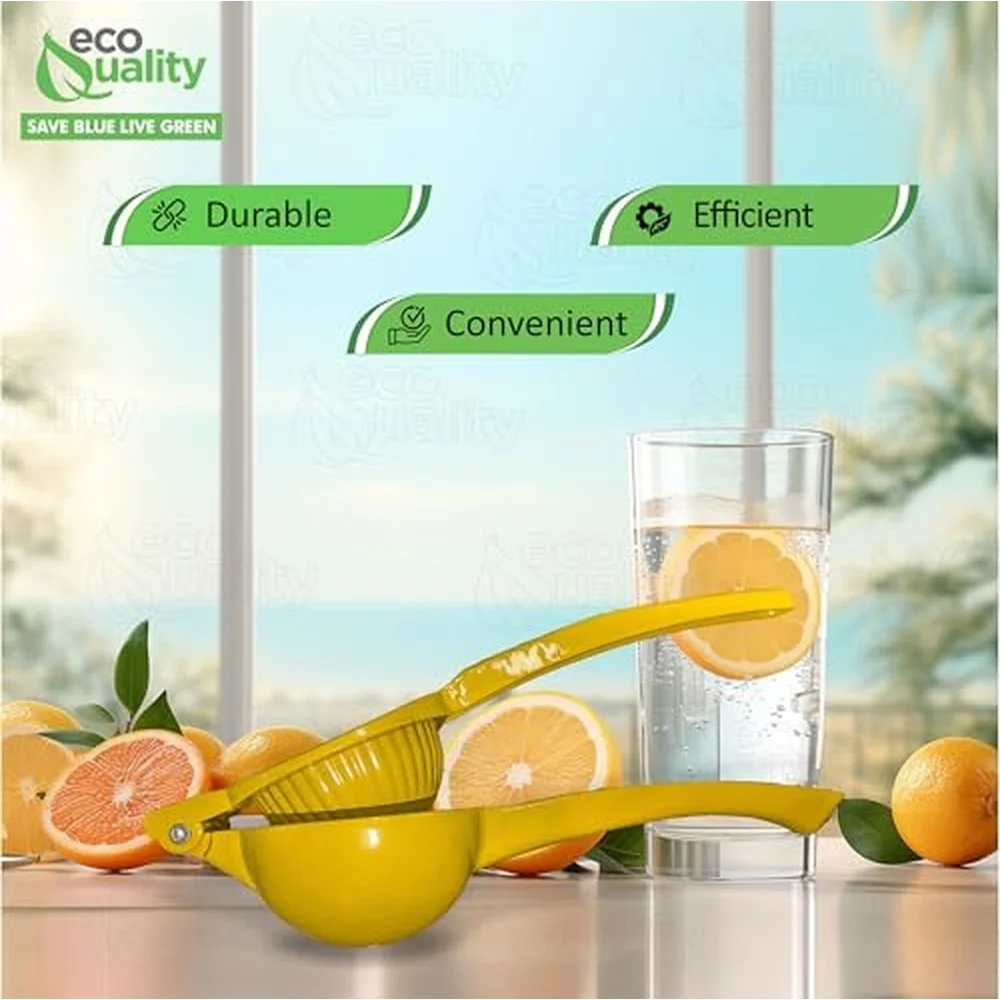 Heavy Duty Handheld Yellow Citrus Juice Squeezer Premium Lemon Lime & Orange Press for Maximum Extraction Easy to Use