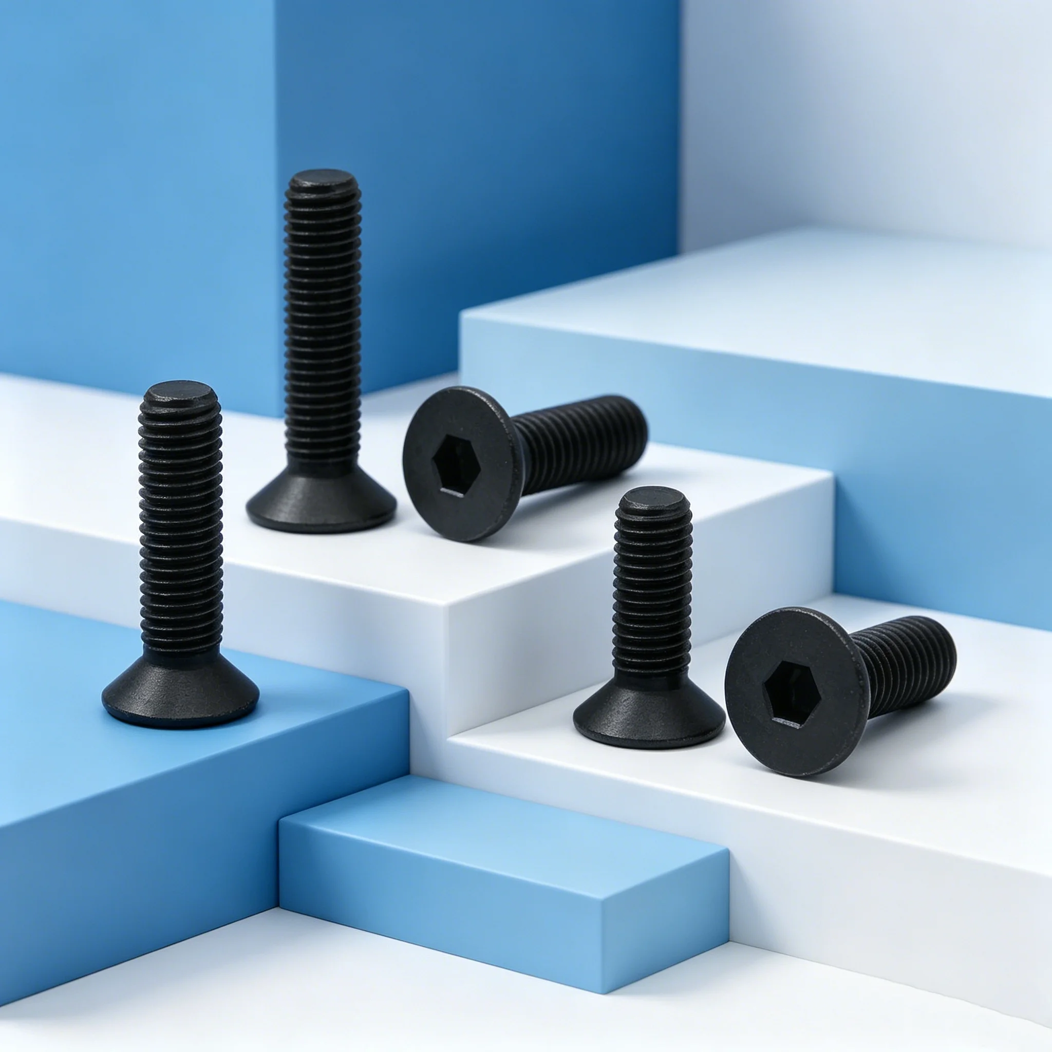 Hochfeste 10.9 Stahl DIN7991 Innensechskant-Senkkopf-Maschinenschrauben M2 M2.5 M3 M4 Flachkopfschrauben für Maschinen 20-50 Stück – Detail 3