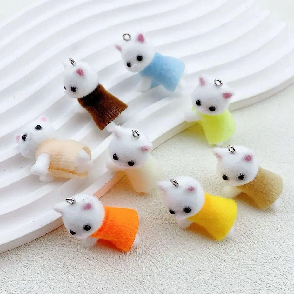 سلسلة مفاتيح دمية مصغرة للرجال والنساء ، قلادة قطة ثلاثية الأبعاد لطيفة ، فستان كارتون إبداعي ، مشغولات يدوية ، حيوان يتدفقون ، لعبة شعر