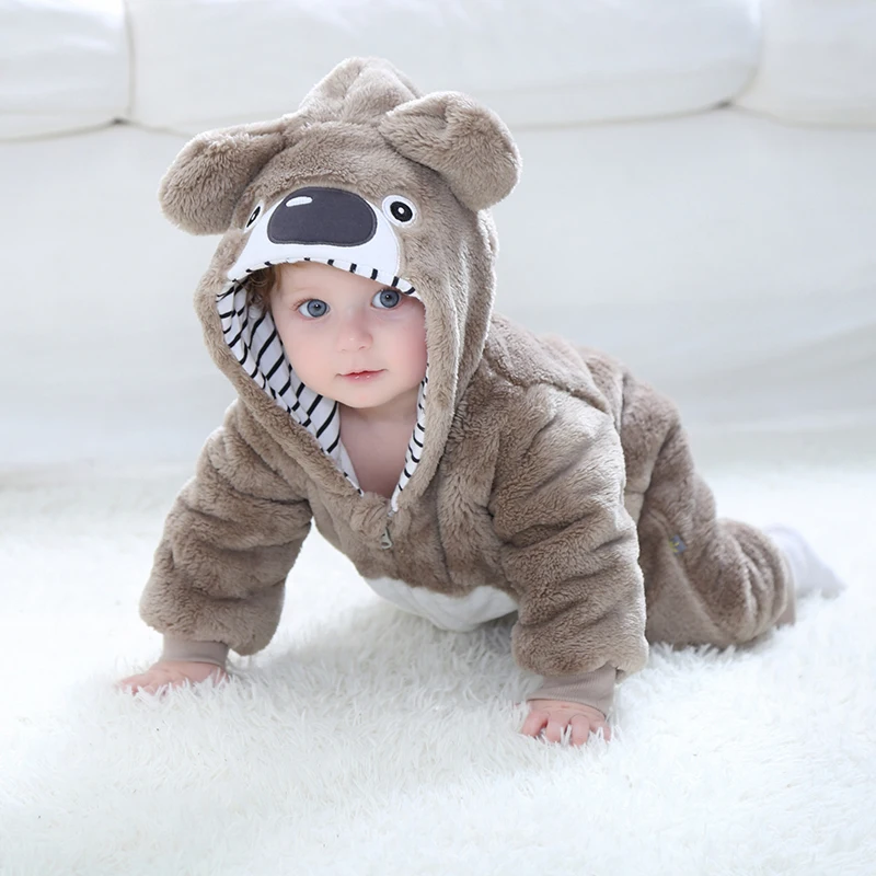 Baby Cosplay Kostuum Kigurumis Koala Kleding Cartoon Dier Rompertjes Baby Peuter Jongens Meisje Jumpsuit Flanel Fancy Halloween