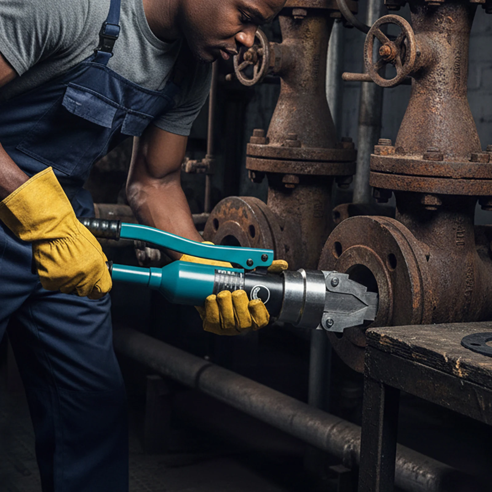 12-Tonnen-Hydraulikverteiler, Flanschöffner und Mutternverteiler YQ-55, integriertes Design mit Aufbewahrungskoffer für Industriepfeifen – Detail 12