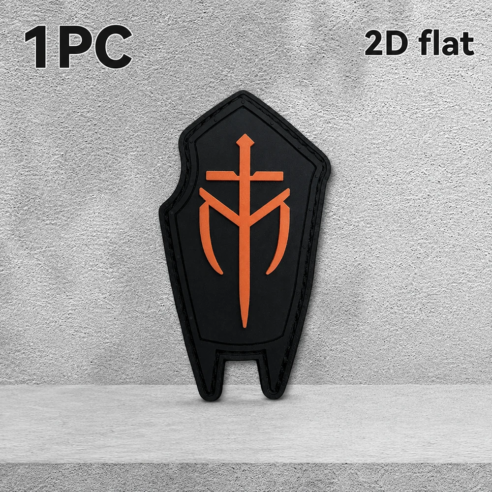 Contrasting Orange and Black Sharp-Edged Outline Pvc Decorative Label