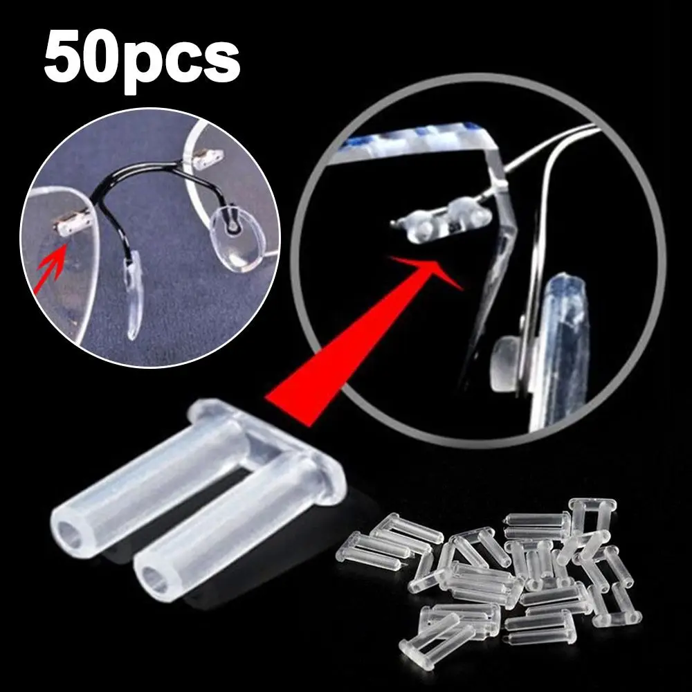 

50 шт. ручных резиновых фиксаторов для оправ очков, двойные резиновые заглушки для ремонта очков, инструменты для самостоятельного ремонта очков