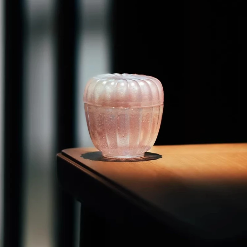 

Glazed chrysanthemum sample jar Small portable tea warehouse Kung Fu tea with accessories Household awakening tea jar